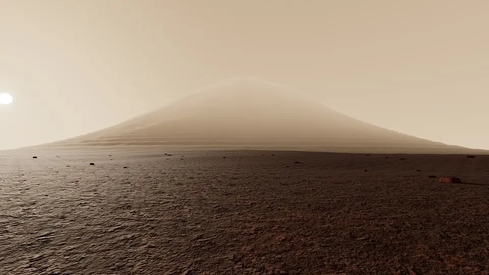 Gale Crater rendered in real-time 3D