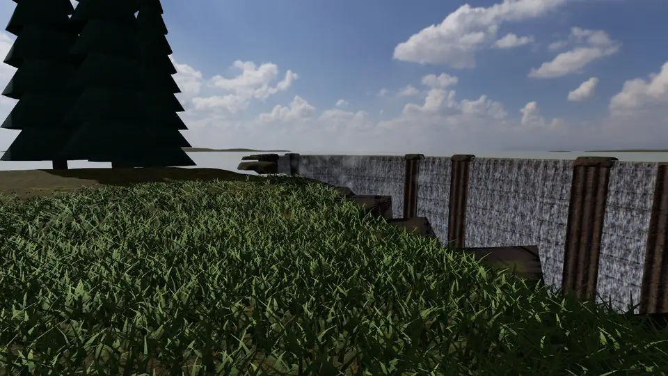 Iguazú Falls rendered in real-time 3D