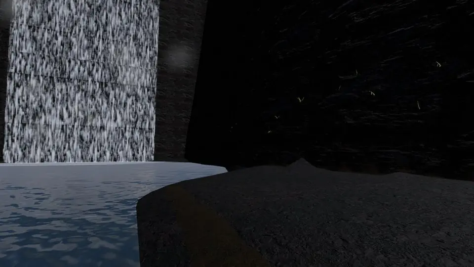 Skógafoss rendered in real-time 3D