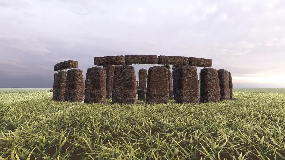 Stonehenge rendered in real-time 3D