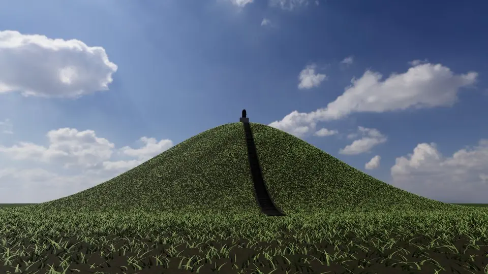 Waterloo · the Lion's Mound rendered in real-time 3D